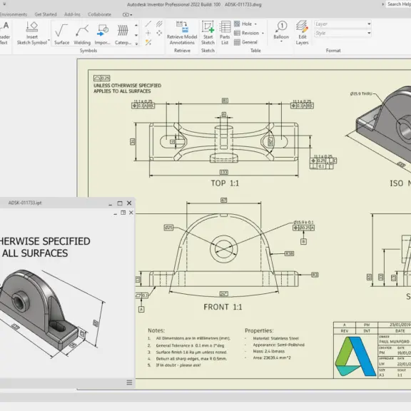 2D Drawings | Autodesk Inventor Professional | Design Consulting | Autodesk Gold Partner