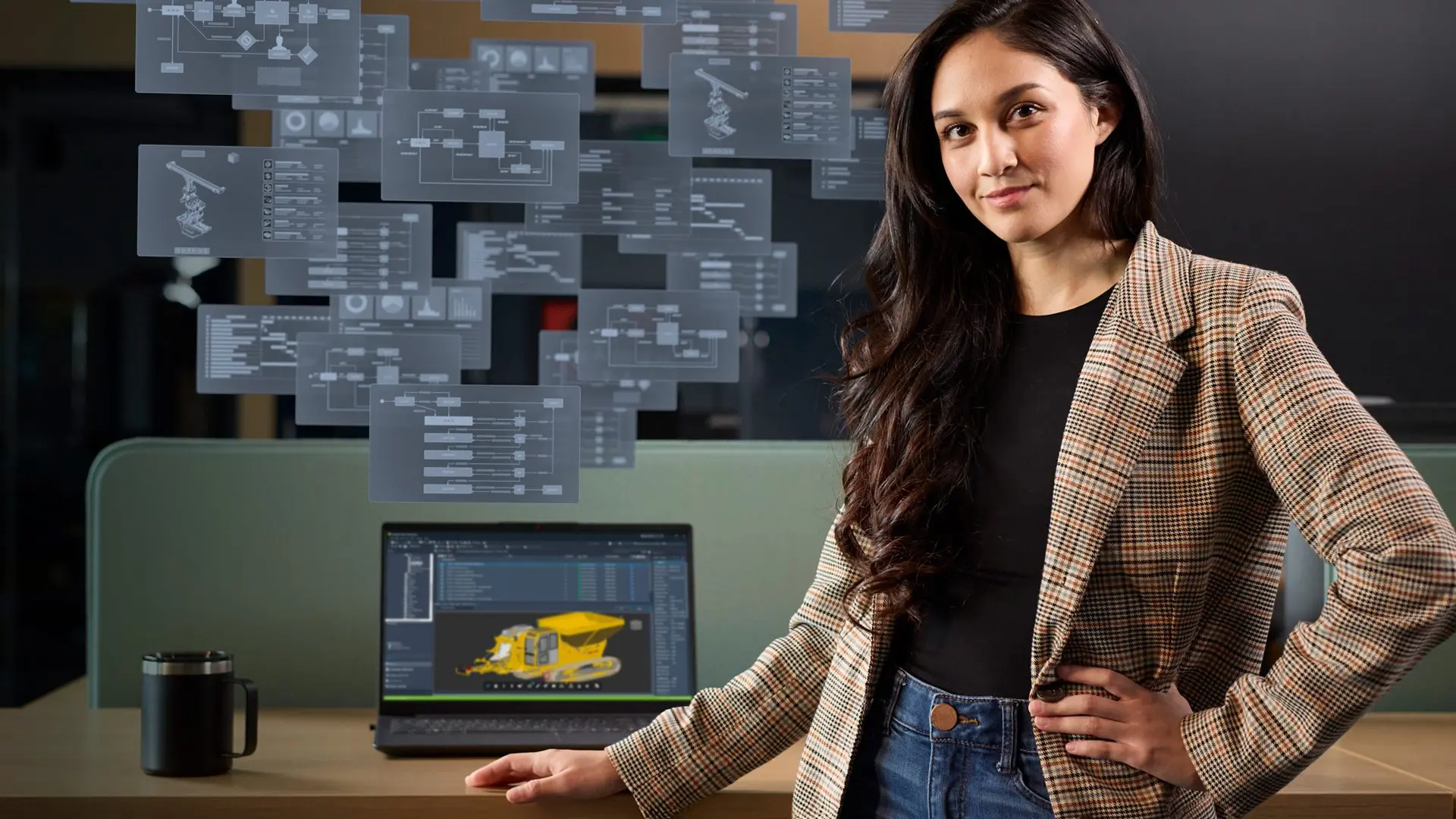 Autodesk Vault PLM software interface showing design and manufacturing capabilities