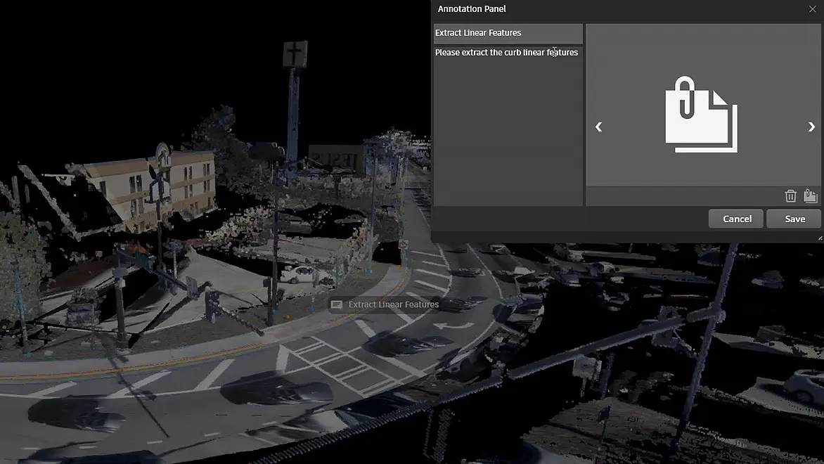 Civil Engineering - ReCap Pro road project with annotations from reality capture - Design Consulting