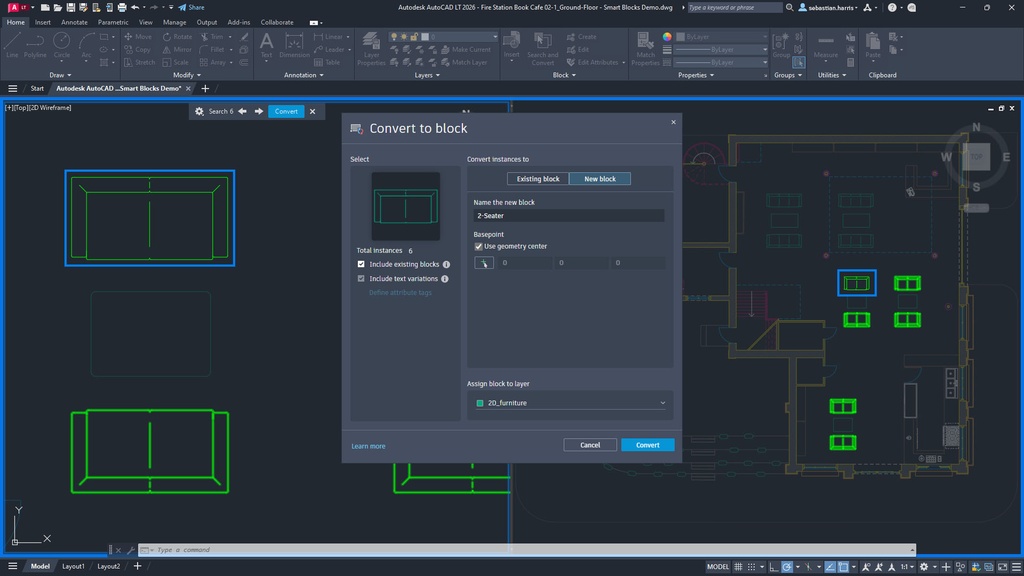 Autodesk AutoCAD LT 2027 software interface showcasing design capabilities