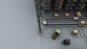 Automated warehouse system with forklifts and conveyors