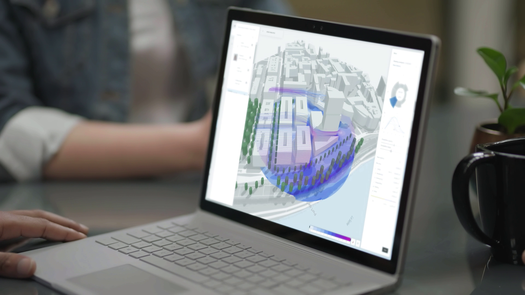 Autodesk Forma Site Design - Autodesk Forma Wind analysis on screen