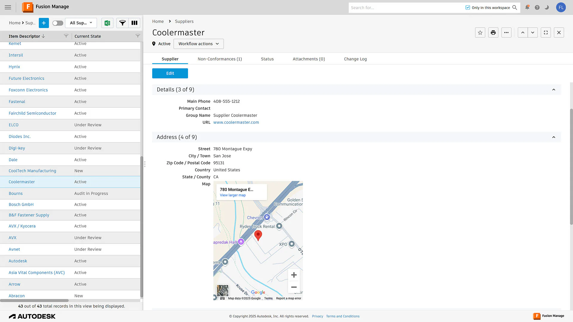 Supplier Collaboration Feature in Autodesk Fusion Manage